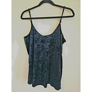 Apt 9  Black  Velvet Lace Trim round neck Camisole Tank Size M, Y2K